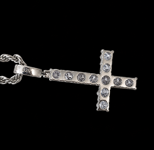 Moissanite Diamond Inverted Cross Pendant
