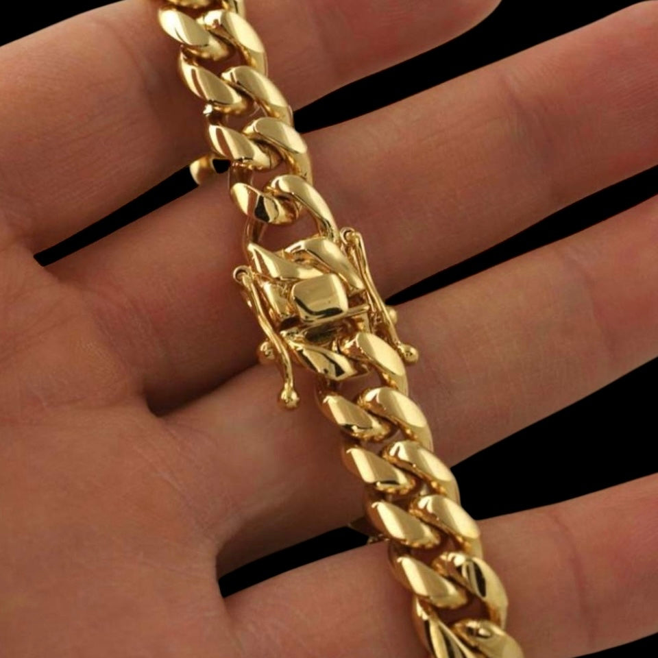 10mm Luxury Gold Miami Cuban Link Bracelet