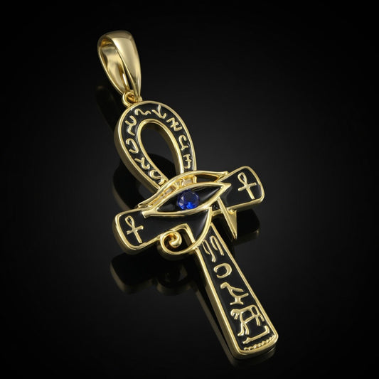 Sapphire Ankh Hieroglyph Pendant