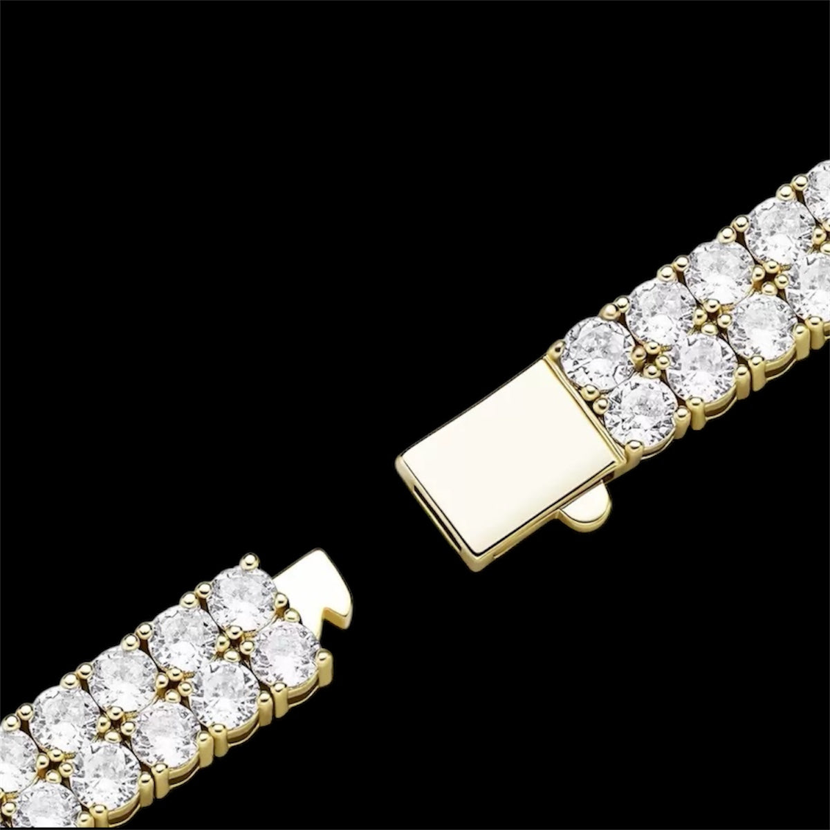10mm Gold Plated Double Row Tennis Bracelet