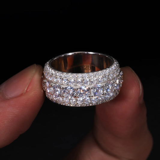 Bague en diamant Moissanite à 5 couches