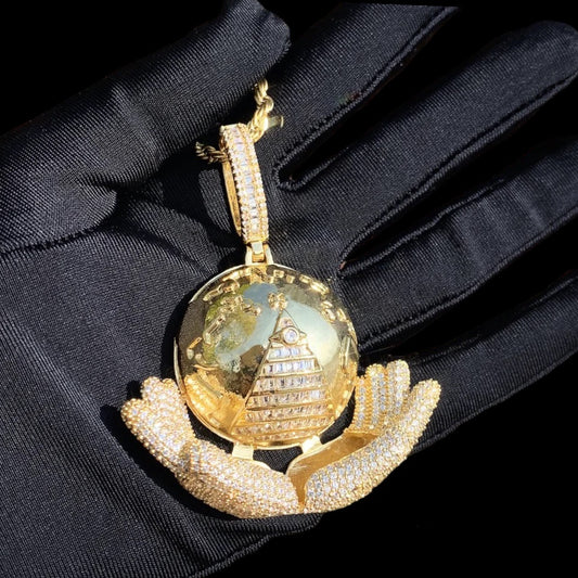 Globe in hands Pendant