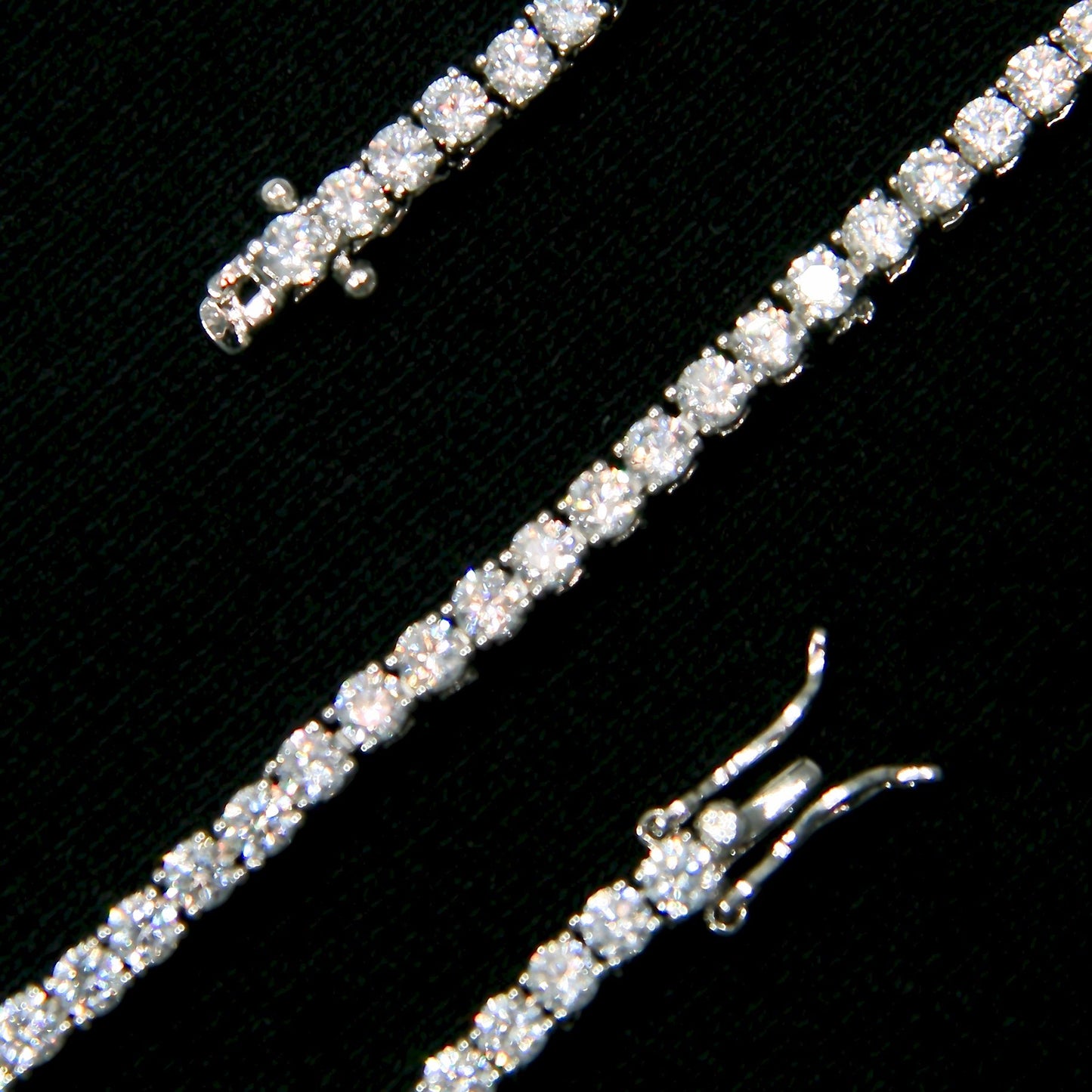 3MM WHITE GOLD PLATED TENNIS KETTING