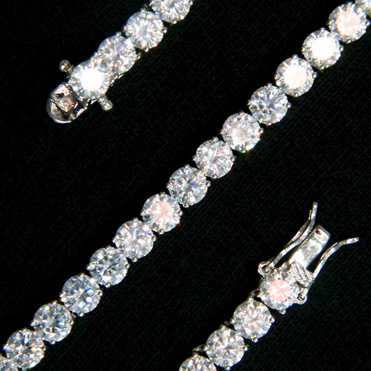 6mm White Gold Plated Choker Tennis Chain