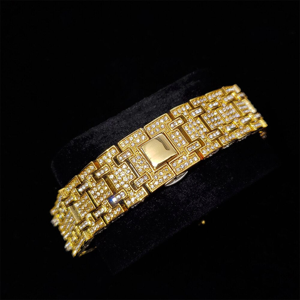 Royal Majestic Arabic 42mm – Fully Iced Gold-Plated Watch