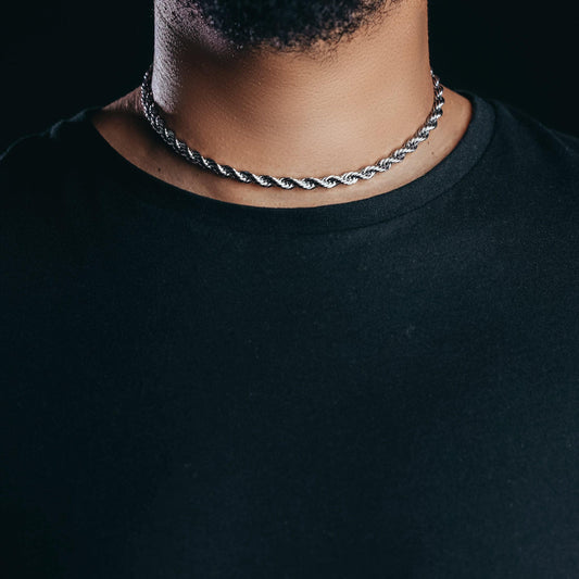 6mm Silver Tone Dookie Rope Chain