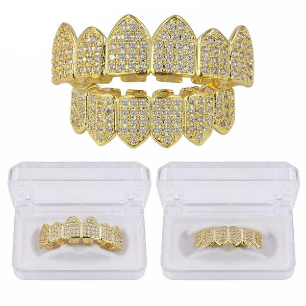 6/6 ICED OUT Royal Grillz – Gold Plated