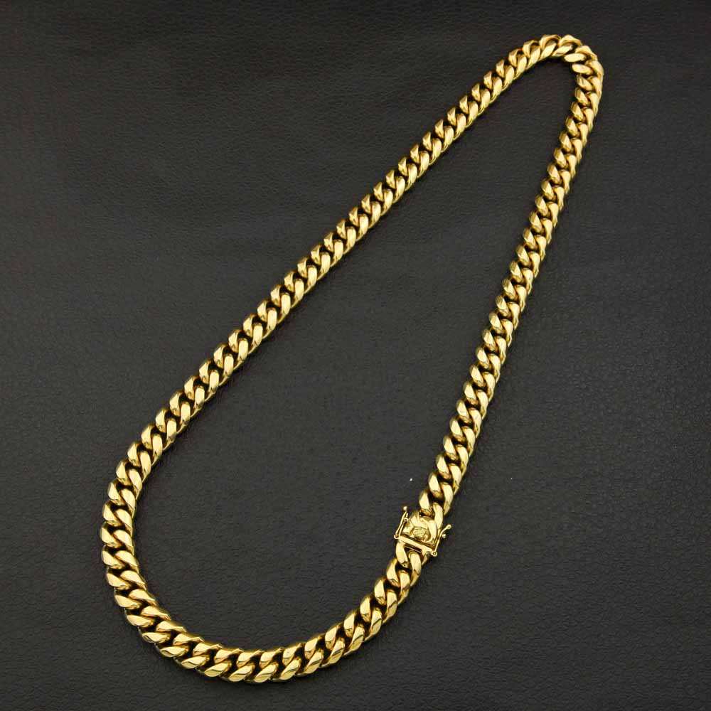 12mm Gold Plated Miami Cuban Necklace