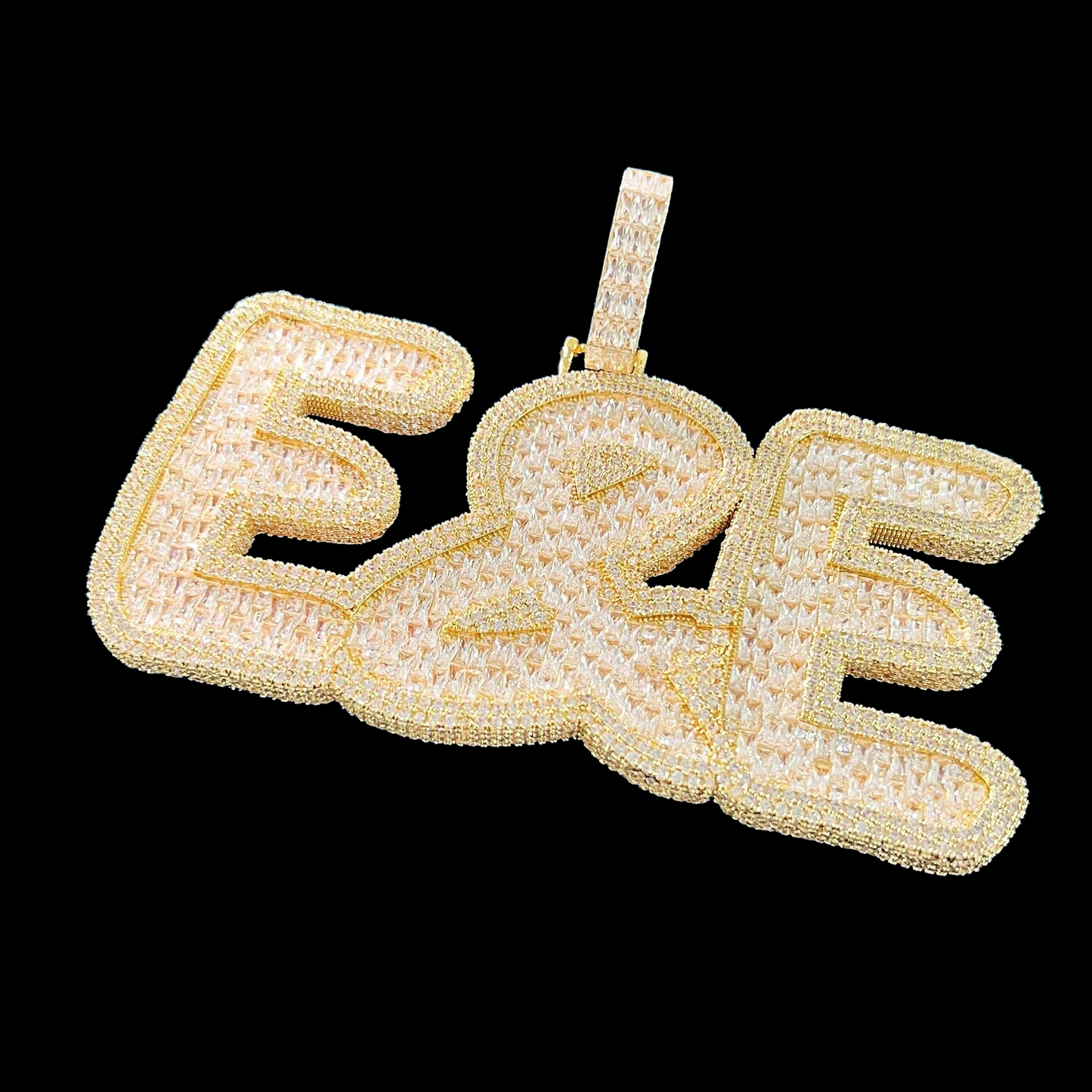 Custom XXL Baguette Name Pendant