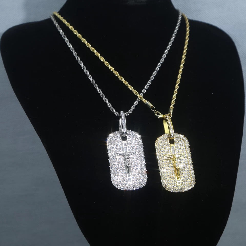 Dog Tag Cross Pendant