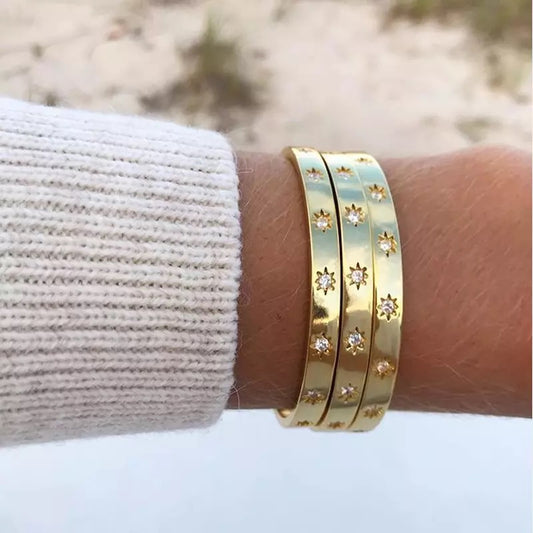 Gold Plated Star Bangle