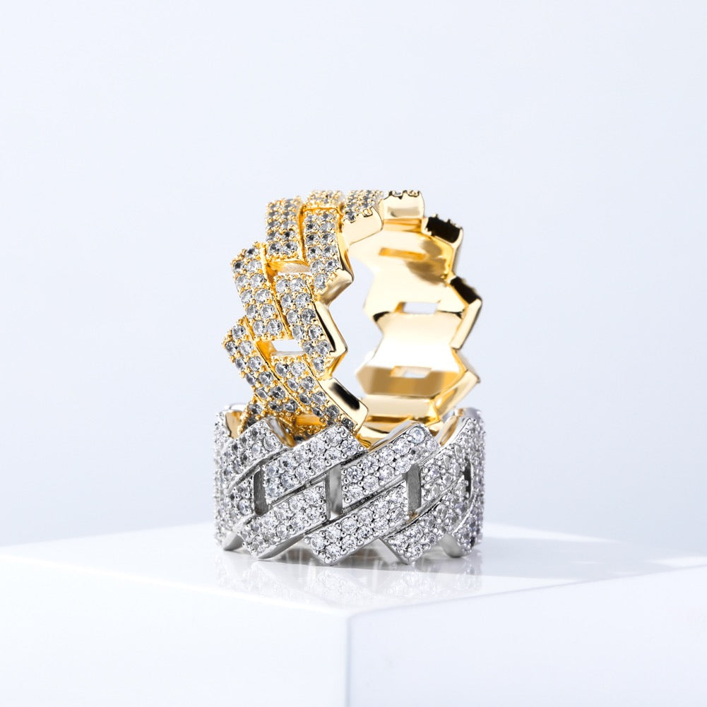 Bague cubaine plaquée or S-Link Premium