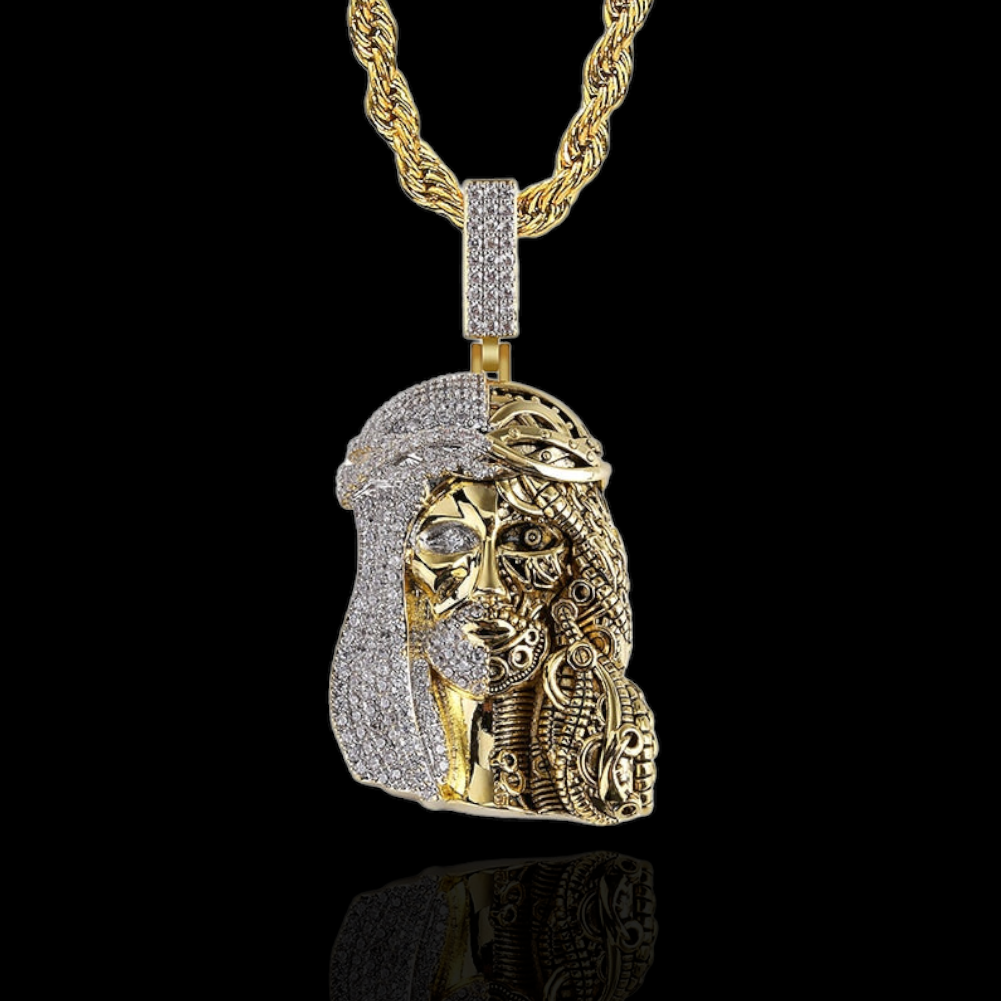 Pendentif Jésus Cyborg Plaqué Or