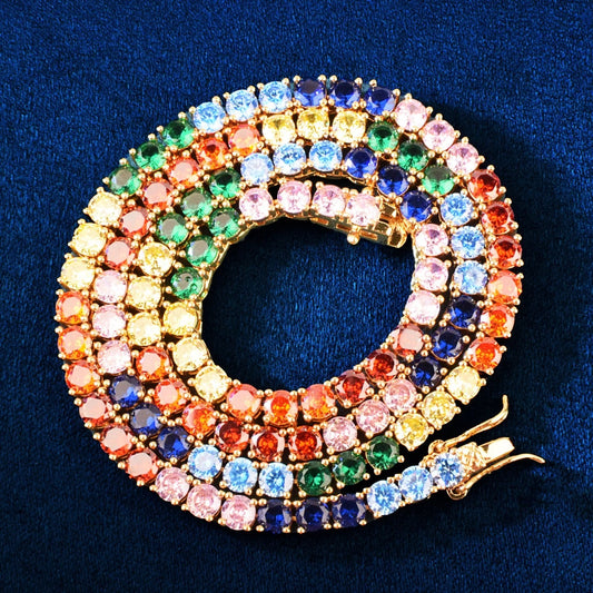 4mm Multi Color Tennis Chain