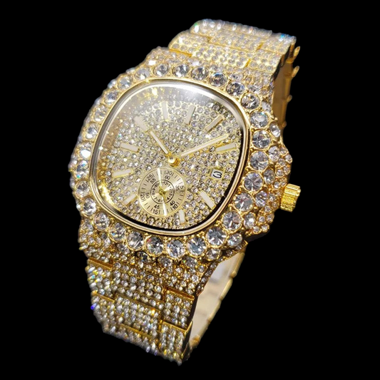 Frostyn 42mm – Fully Iced Gold-Plated Watch
