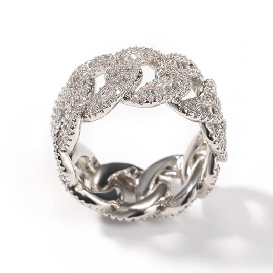 Baguette Diamond Cuban Ring