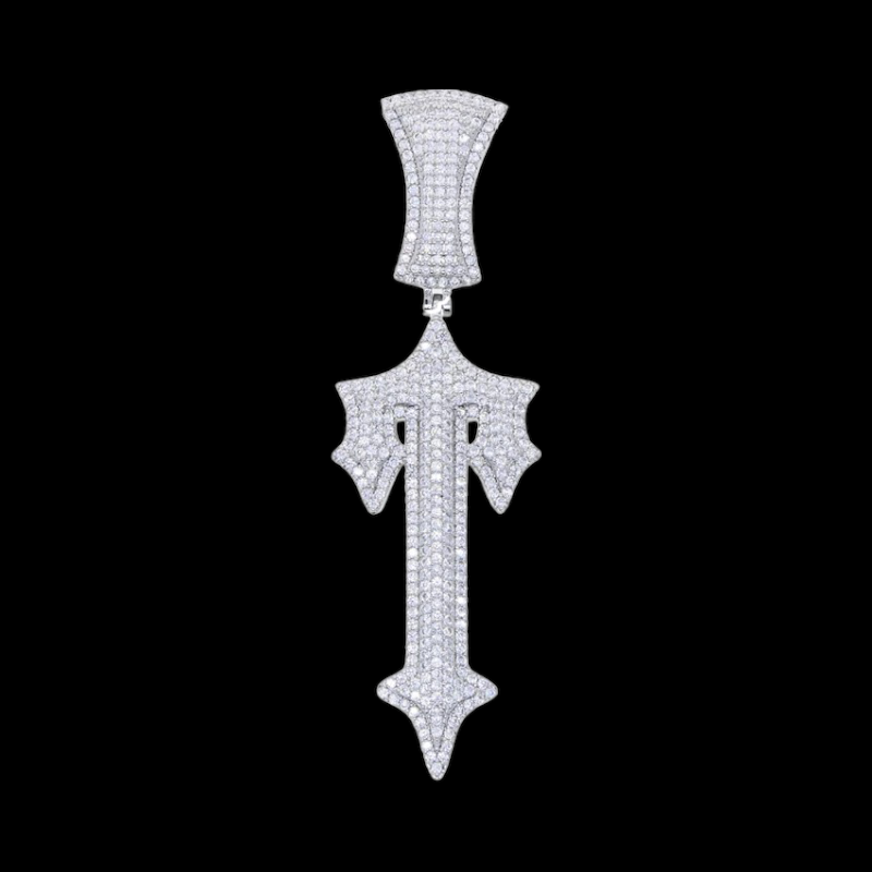 Pendentif lettre T Iced Out personnalisé