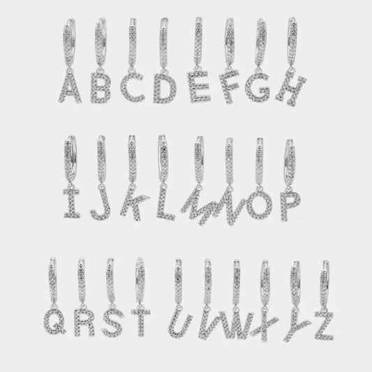 Iced out Letter Earrings