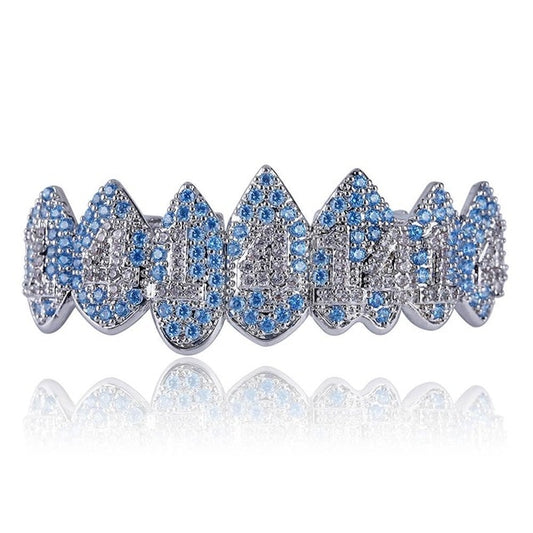 Blue ICED OUT Shark Grillz