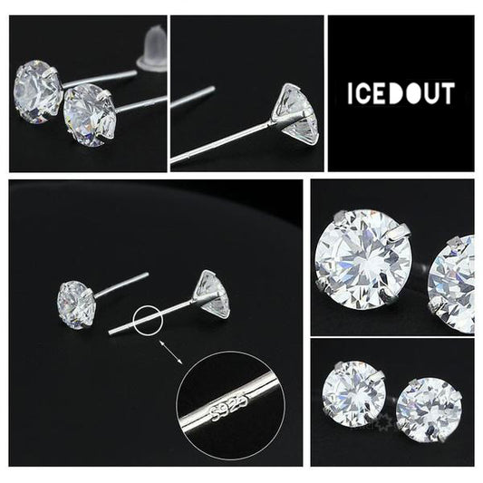 Sterling Silver Simulated Diamond Stud Earrings