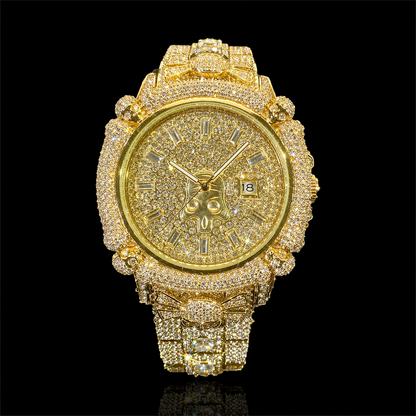 Pirate Skull 44mm  – Fully Iced Gold-Plated Watch