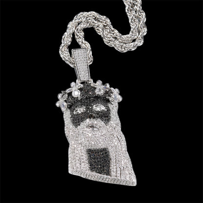 Black PVD Christ Pendant with Crown of Thorns