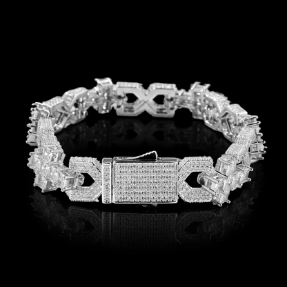 14mm Infinity X Cross Baguette Bracelet