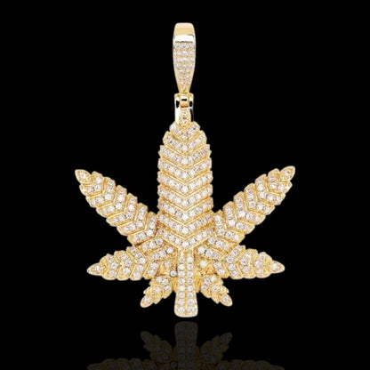 Premium Iced Out Cannabis Leaf Pendant