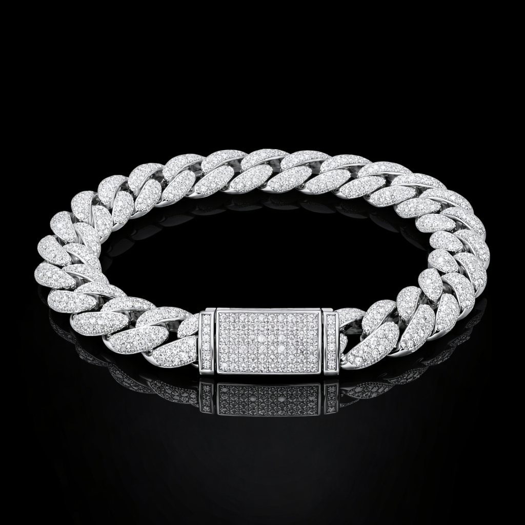 10mm Moissanite Miami Cuban Bracelet 