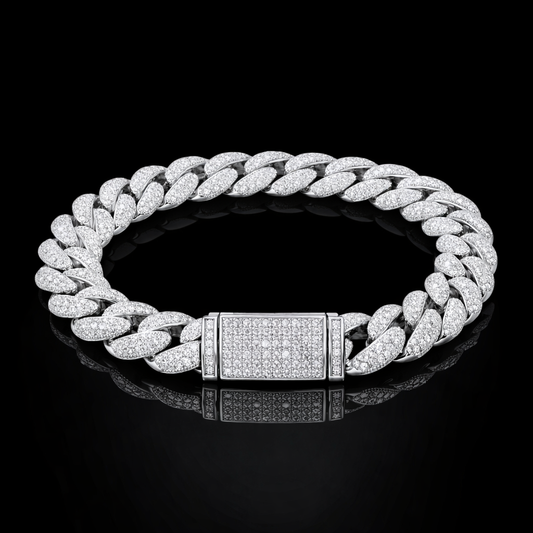10mm Moissanite Miami Cuban Bracelet 