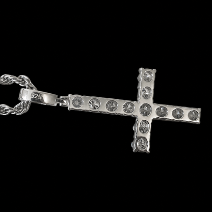 Moissanite Diamond Inverted Cross Pendant