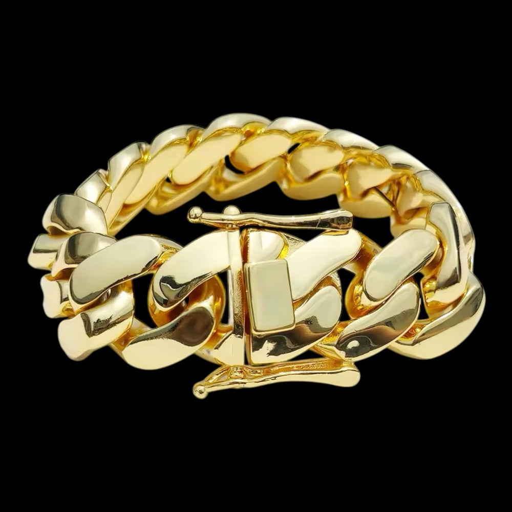 24mm Gold Plated Cuban Armband