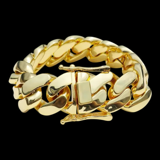 24mm Premium Gold Cuban Link Bracelet