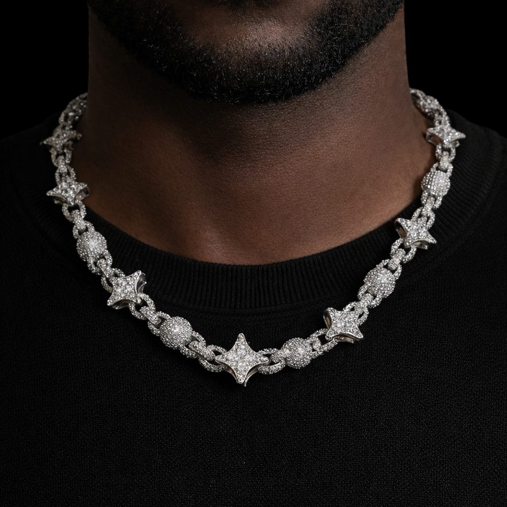 Iced Multi-Star Link Chain – ICED OUT