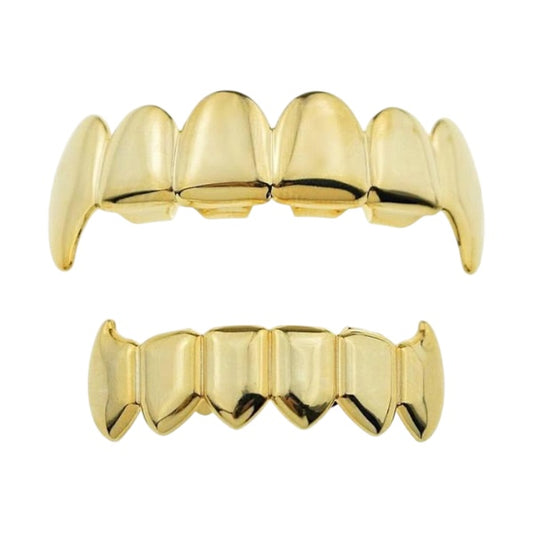 Ensemble Fang Grillz plaqué or