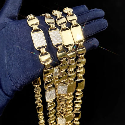 14mm diamanten magnum gouden koningsketting