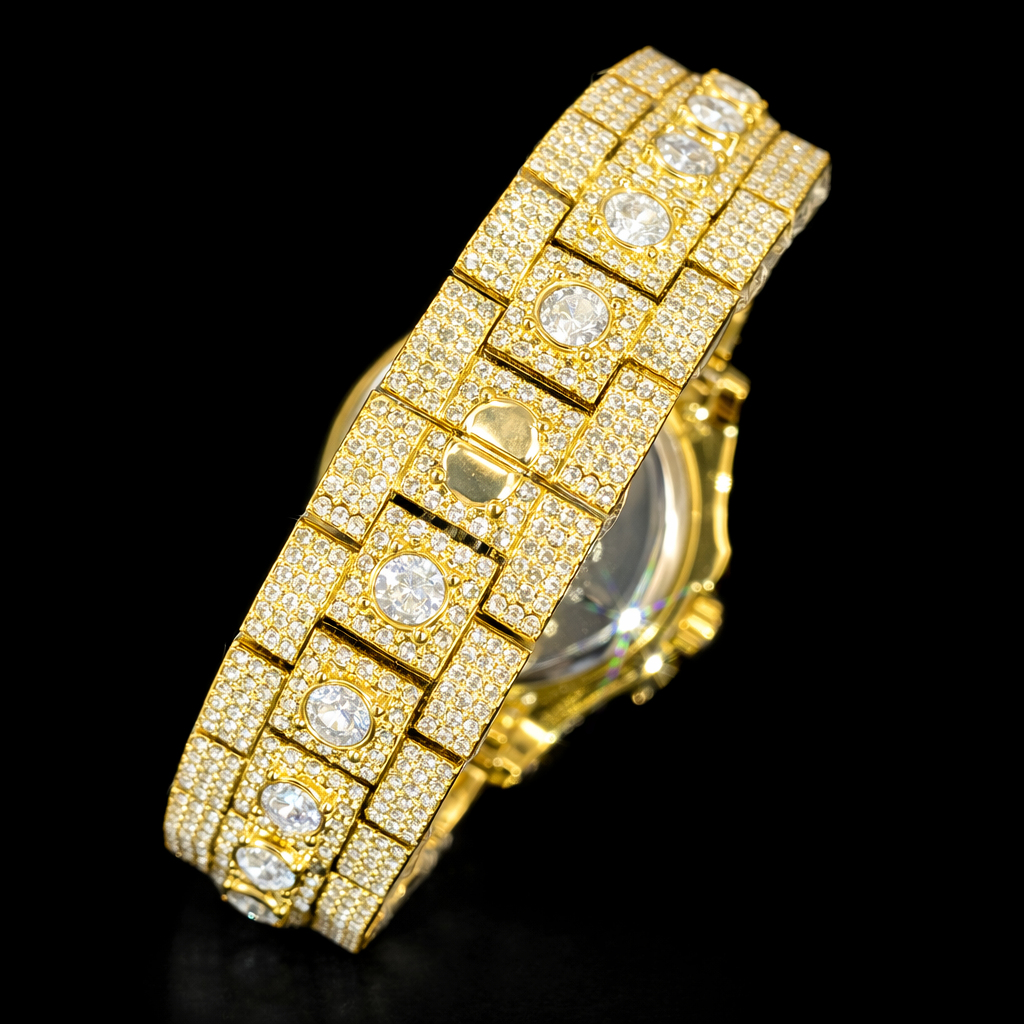 Prestige Date 42mm – Fully Iced Gold-Plated Watch
