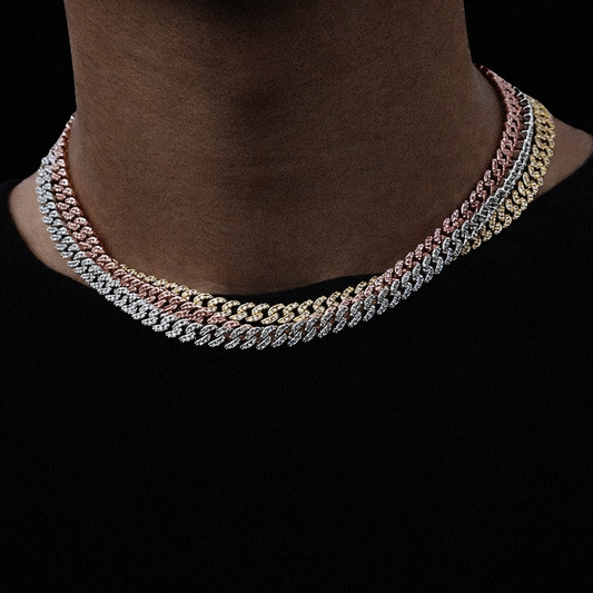 6mm diamond iced out Miami Cuban chain necklace