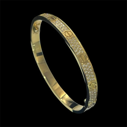 gold diamond iced out bangle bracelet