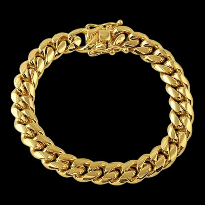 10mm Premium Gold Miami Cuban Chain Bracelet