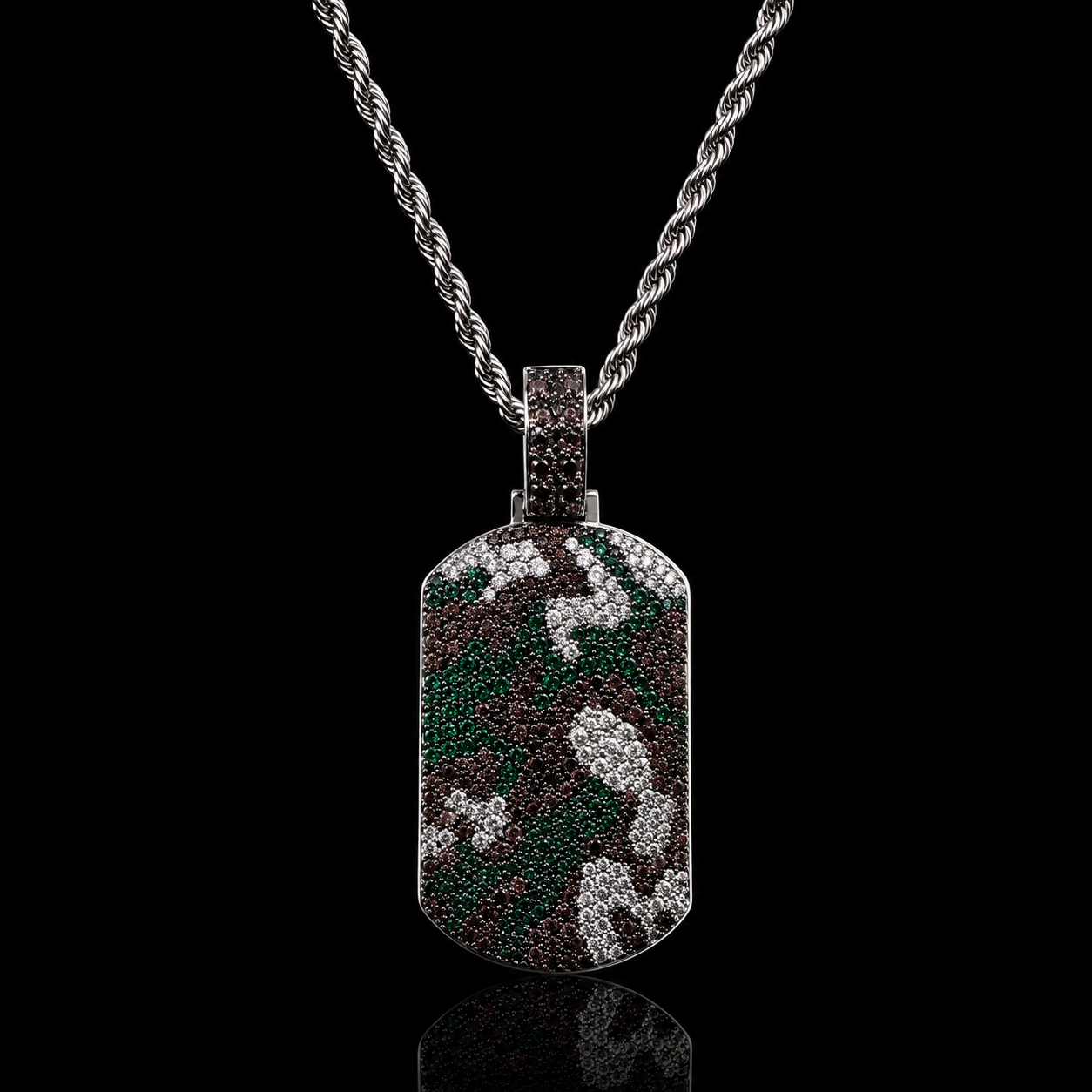 Camo Dog Tag Pendant