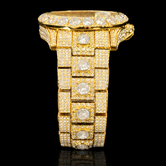 Prestige Date 42mm – Fully Iced Gold-Plated Watch