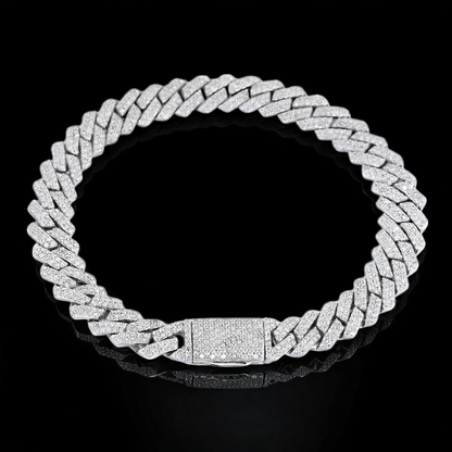 8mm Moissanite Diamond S-Link Cuban Bracelet