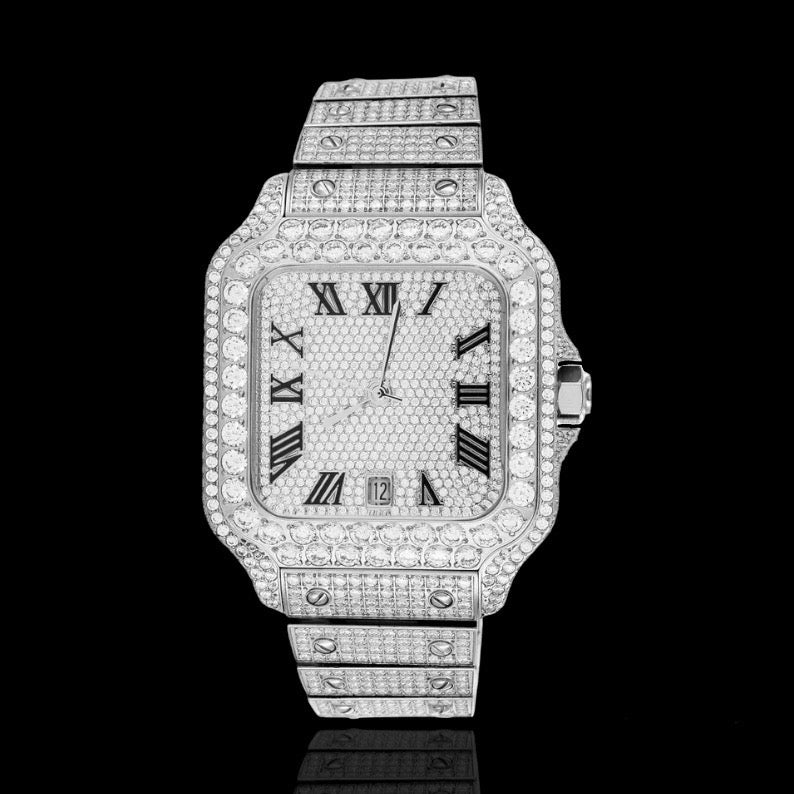 Moissanite Diamanten King Square Horloge