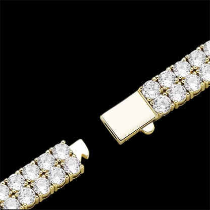 10mm Gold Plated Double Row Tennis Bracelet