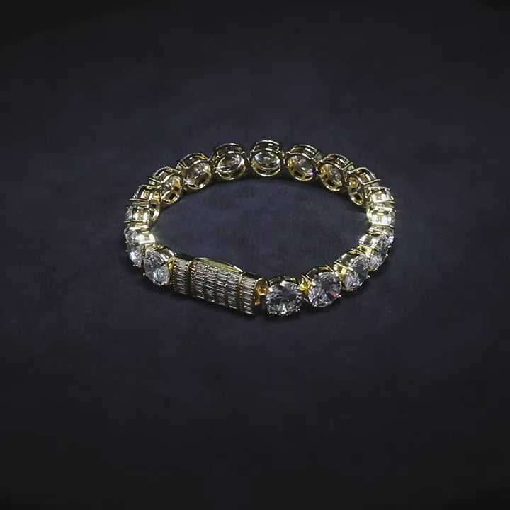 iced out 10mm gold prestige tennis bracelet diamond setting