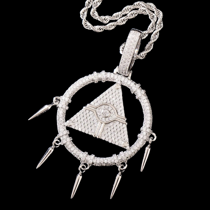 Millennium ring pendant silver with rope chain 